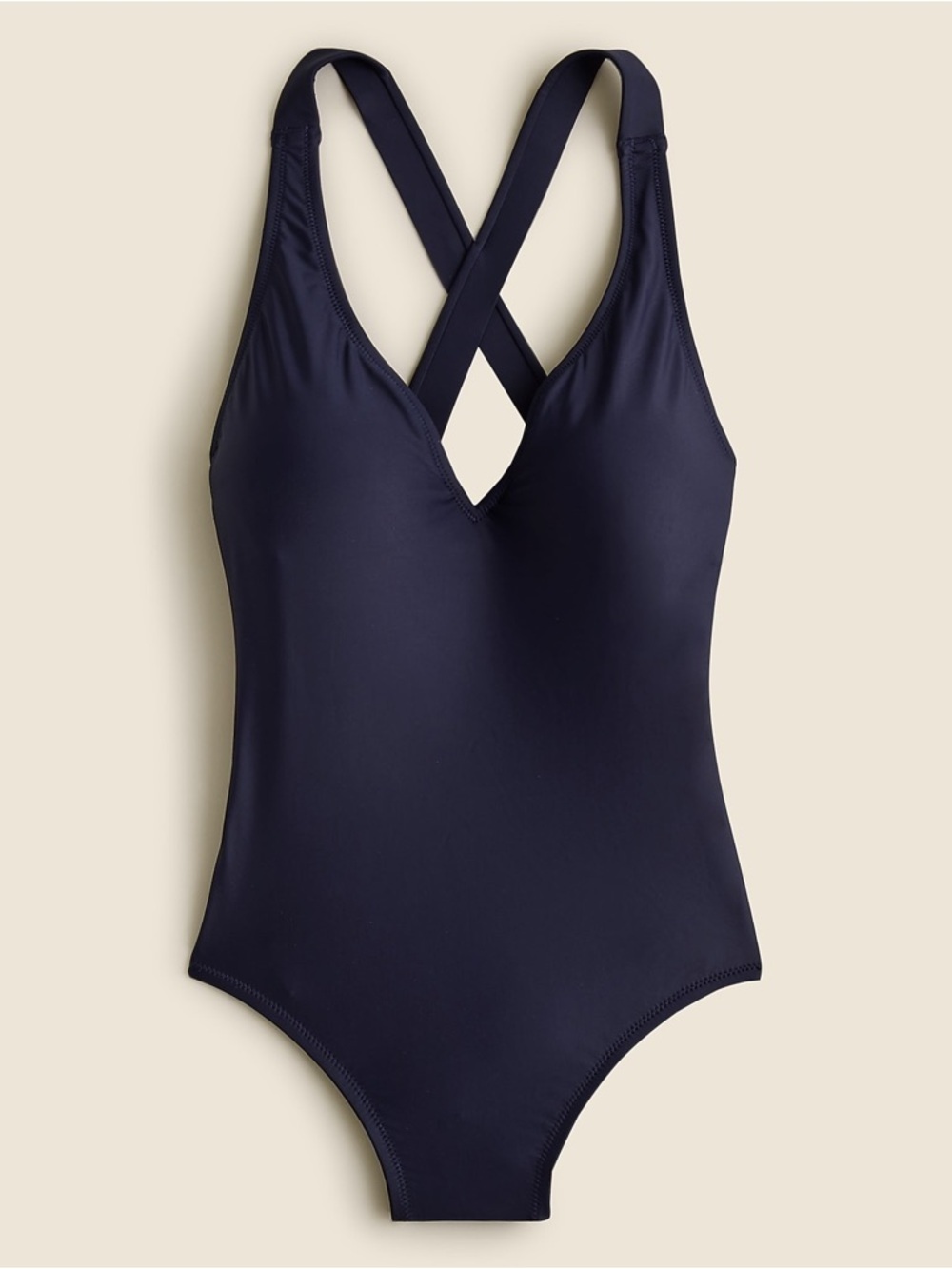NWT J. Crew Ruched Plunge One Piece Swimsuit Womens 6DD Navy BR017